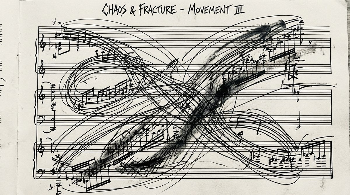 Partiturausschnitt mit dichter Cluster-Notation